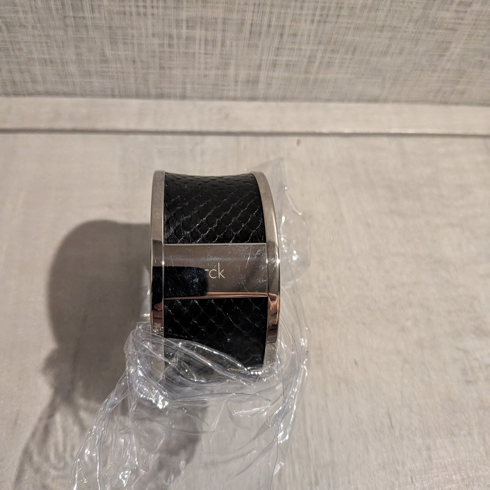 Calvin Klein Black Leather Bracelet